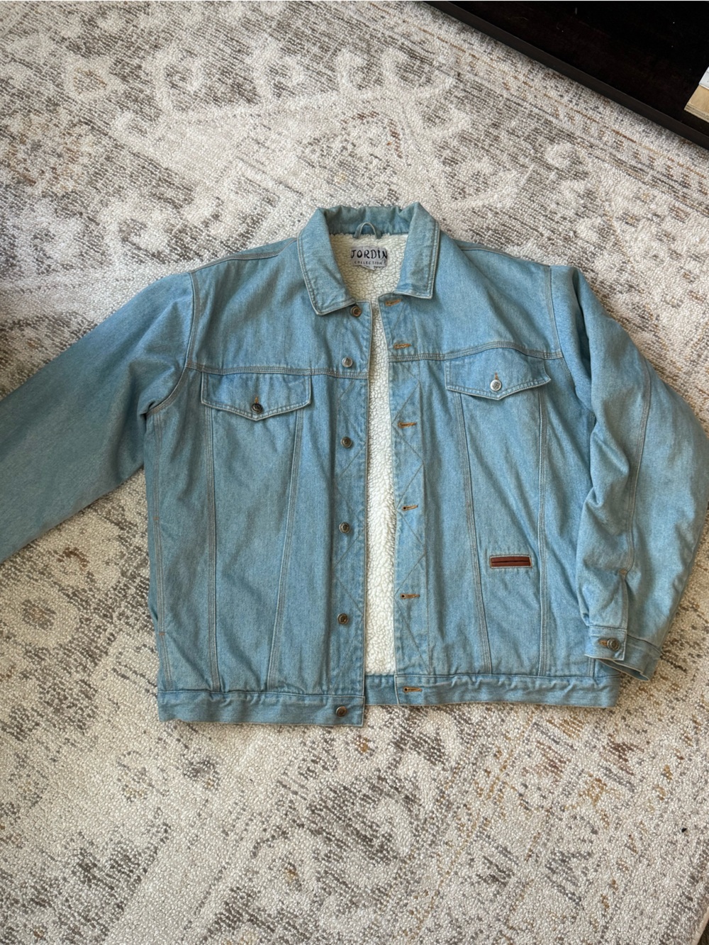 Light Wash Sherpa-Lined Denim Jacket